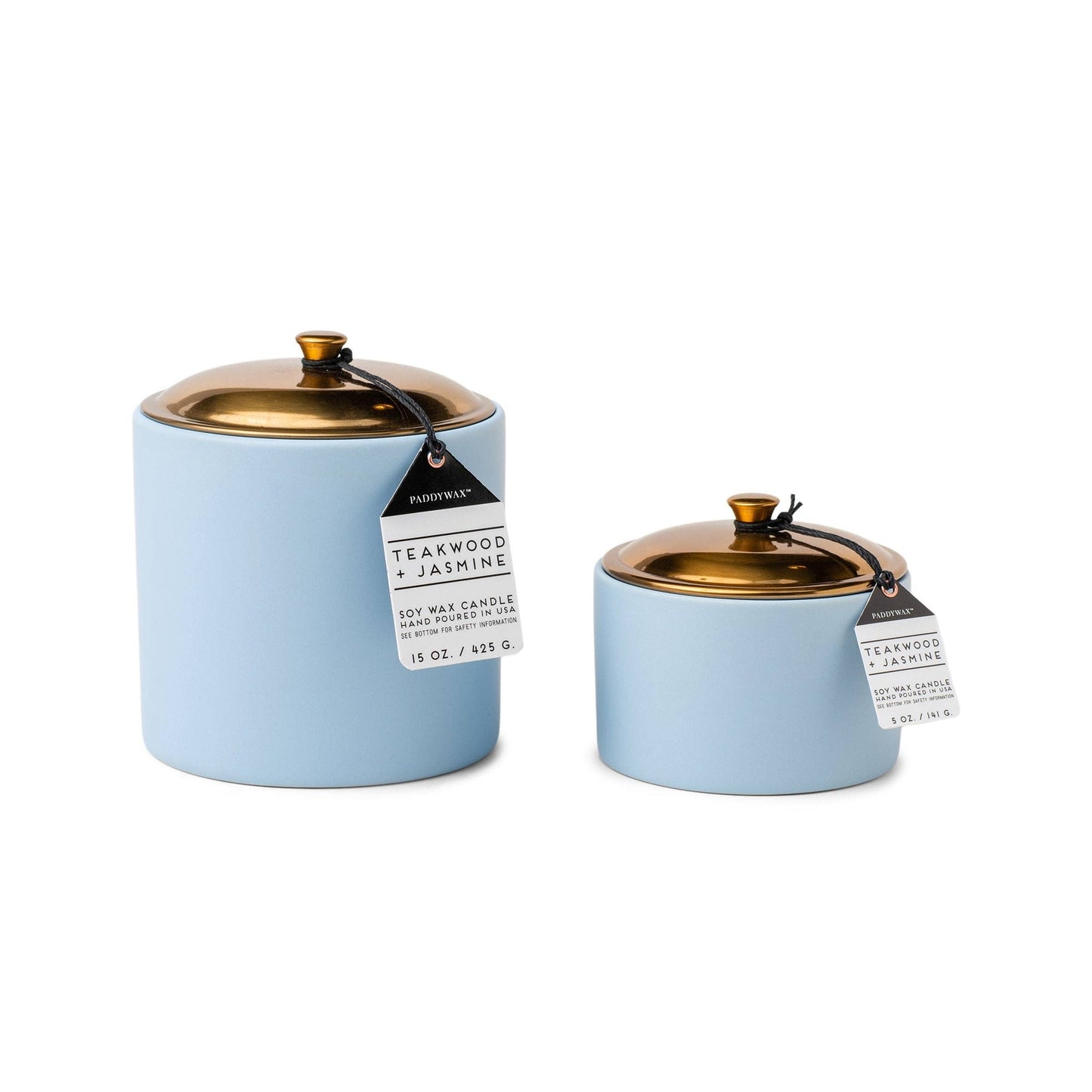 Hygge Ceramic Candle - Blue - Teakwood & Jasmine