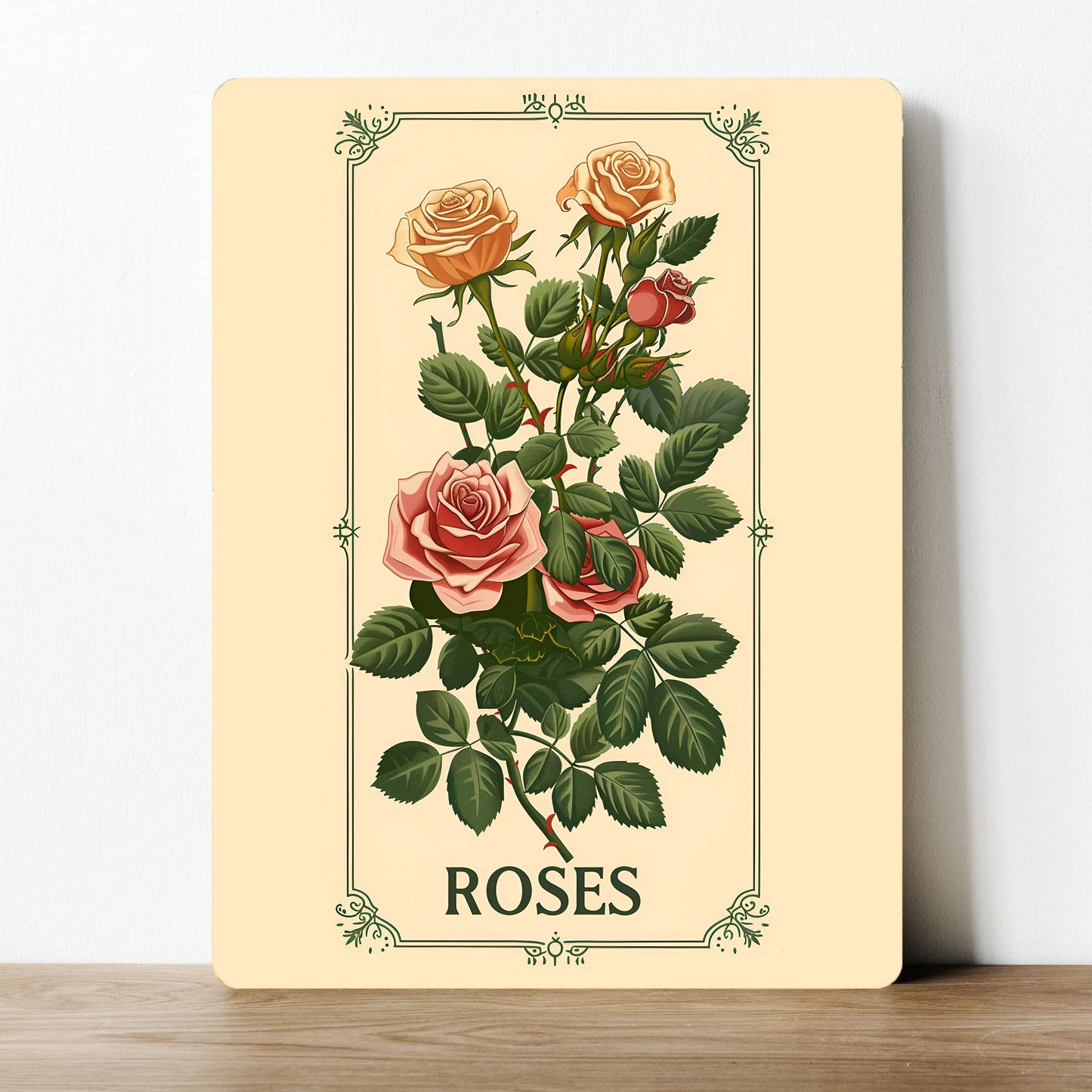 Roses Flower Floral Vintage Metal Sign