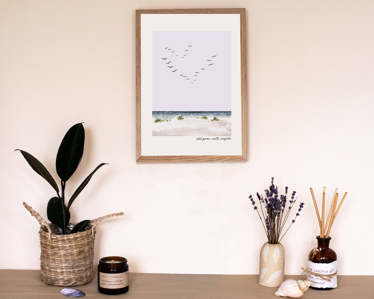 'Wild Geese, North Norfolk' A4 Beach Wall Print