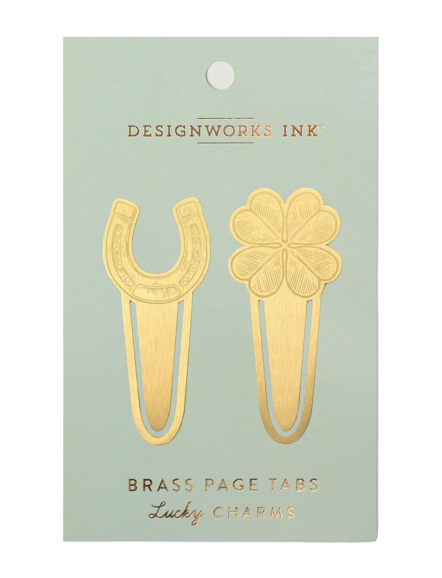 Designworks Ink Brass Page Tabs - Lucky Charms