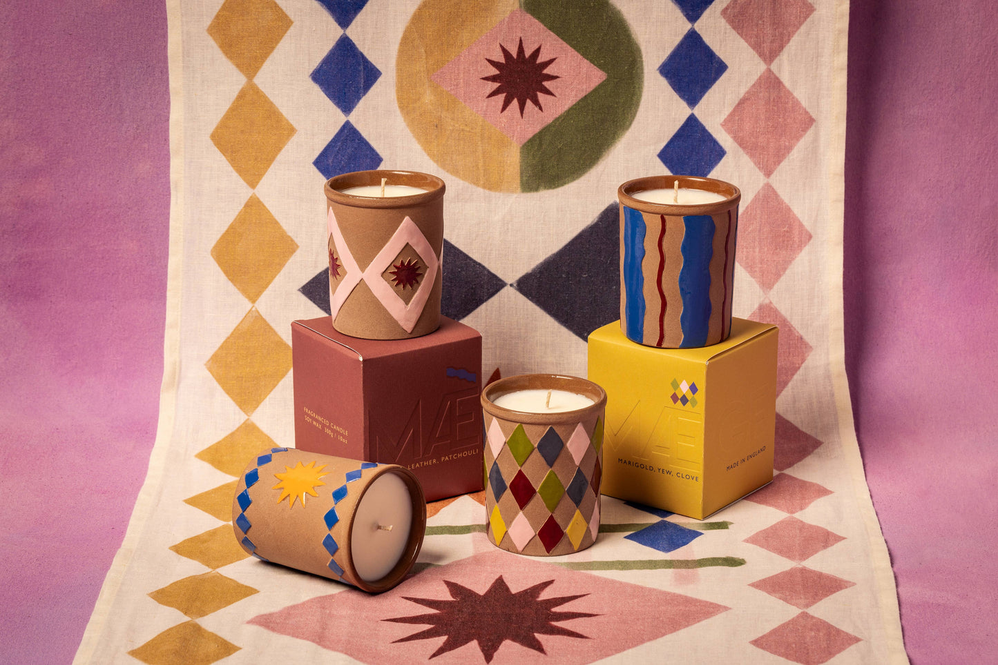Pink / Star - Peony Tuberose boxed candle