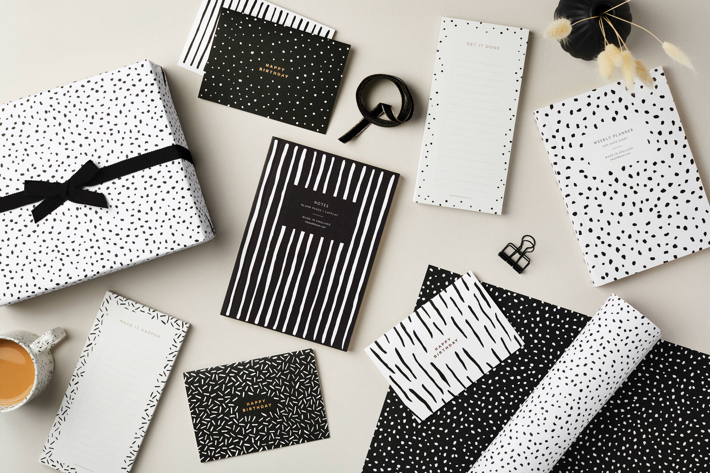 Dalmatian Birthday Card - Monochrome