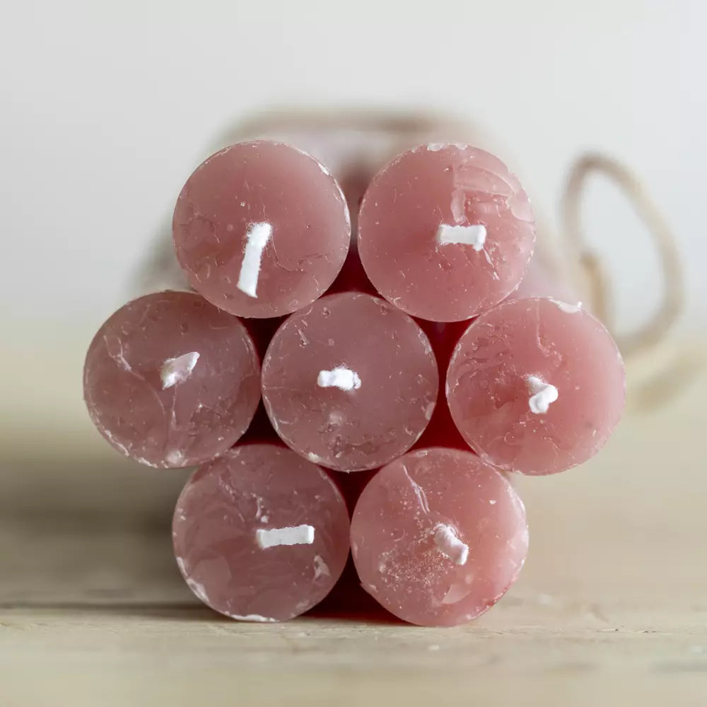 Dusky pink four candle bundle
