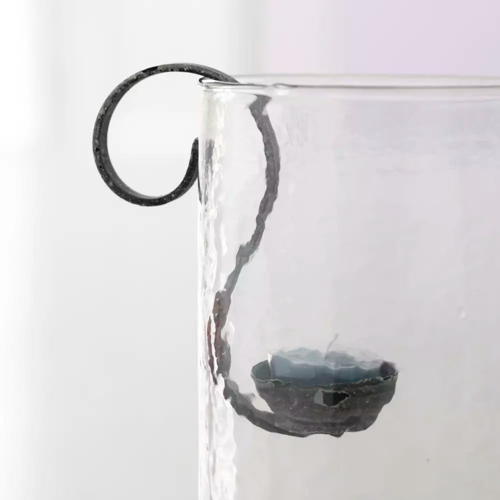 Hanging metal tea light holder