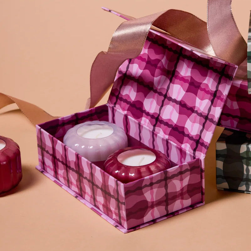 Ripple Candle Gift Set - Rose + Merlot