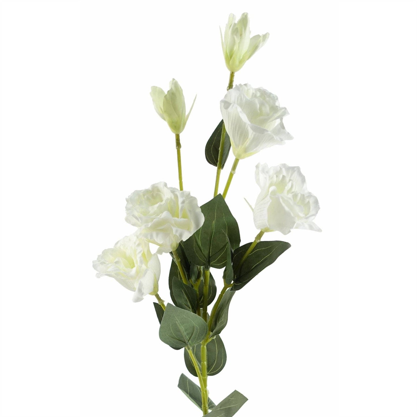 Pack 6x Artificial Flowers White Wild Rose Stem