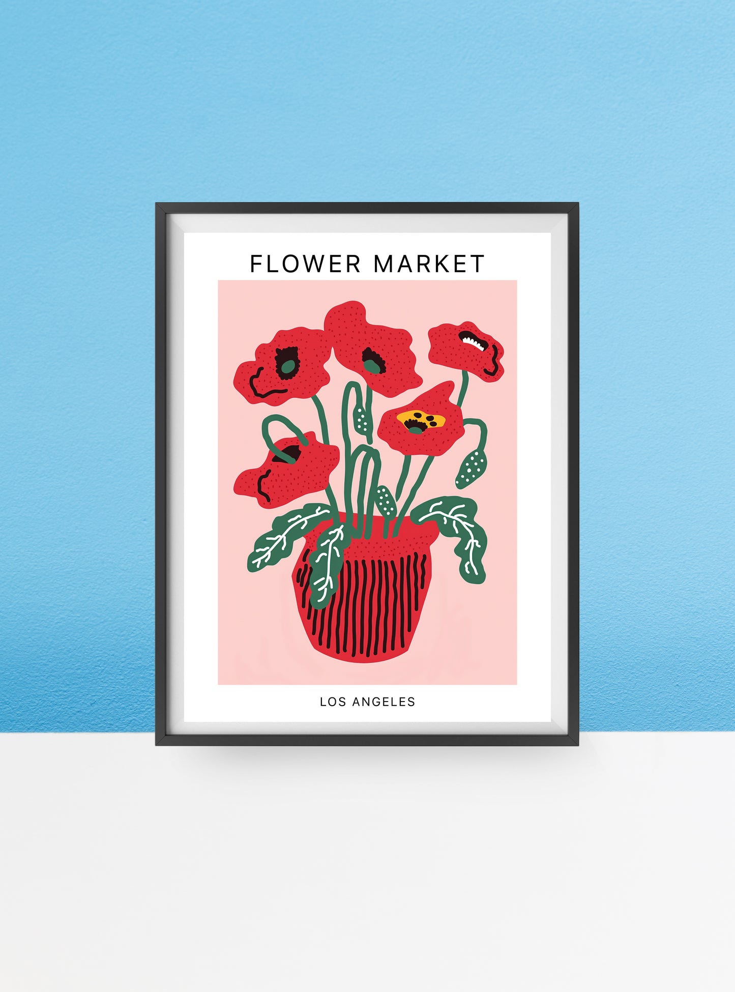 Red poppies print