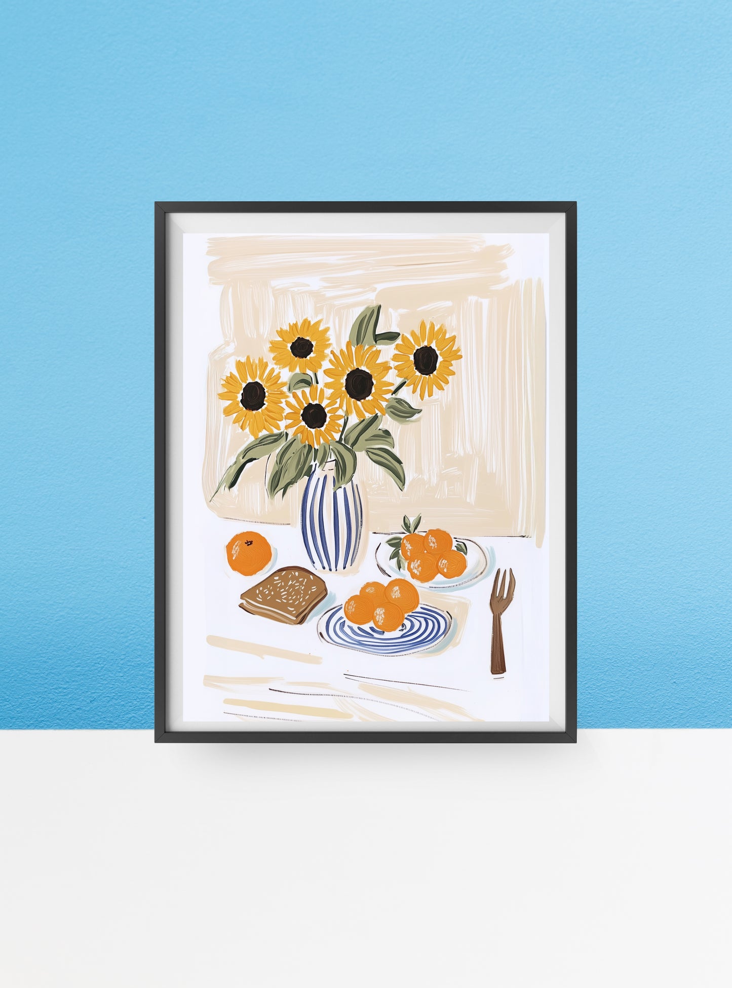 Sunflowers still life print