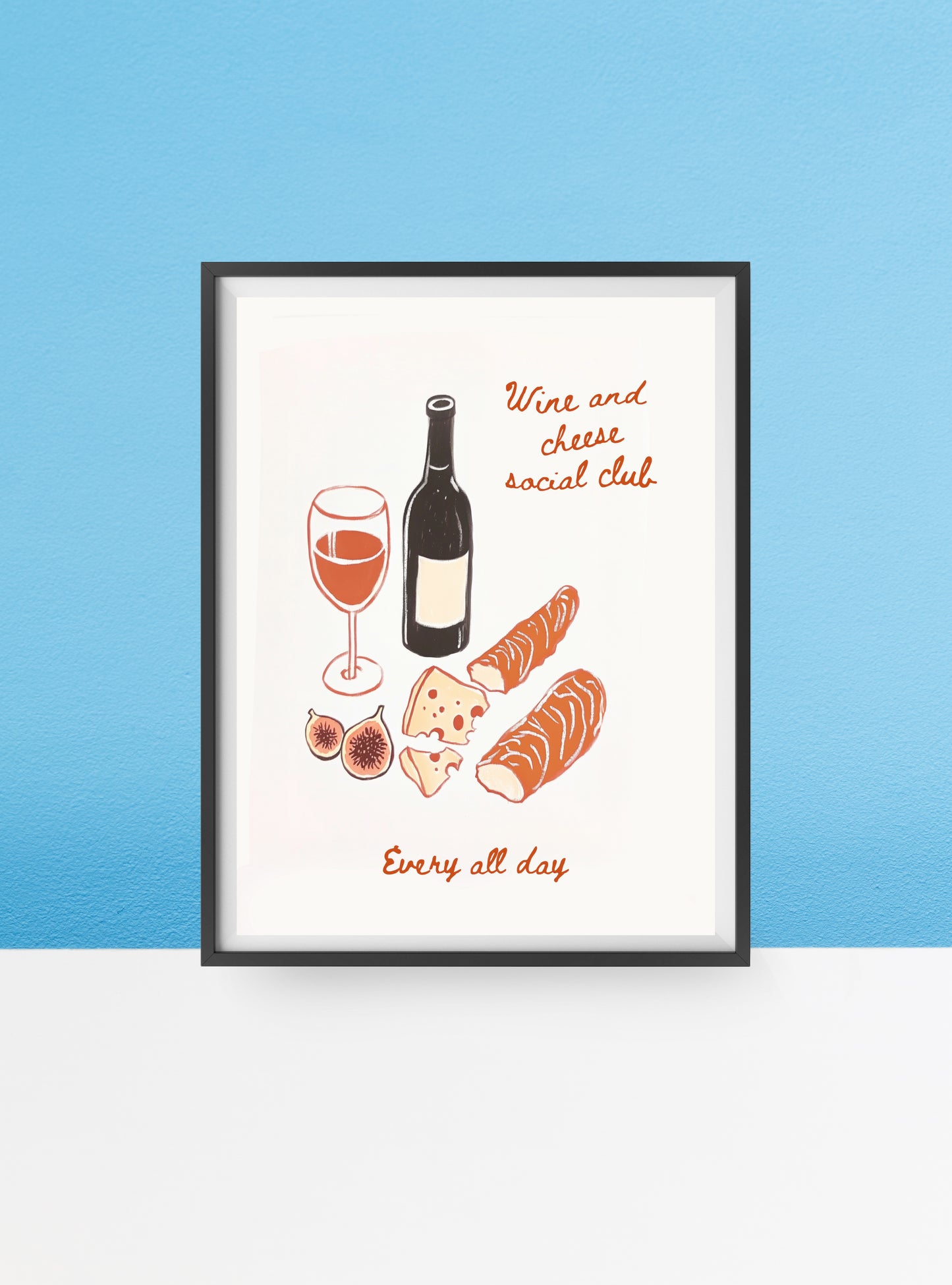 Wine and cheese print