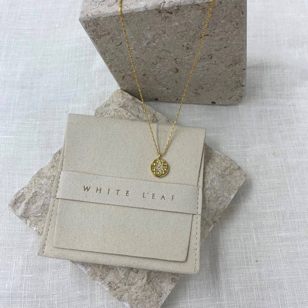 Cubic Zirconia Star Imprint Necklace Gold