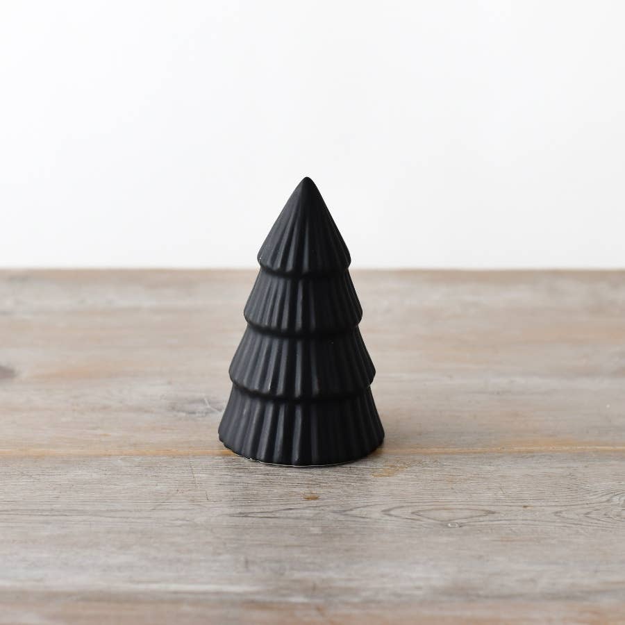 Matt Black Tree Ornament, 12cm