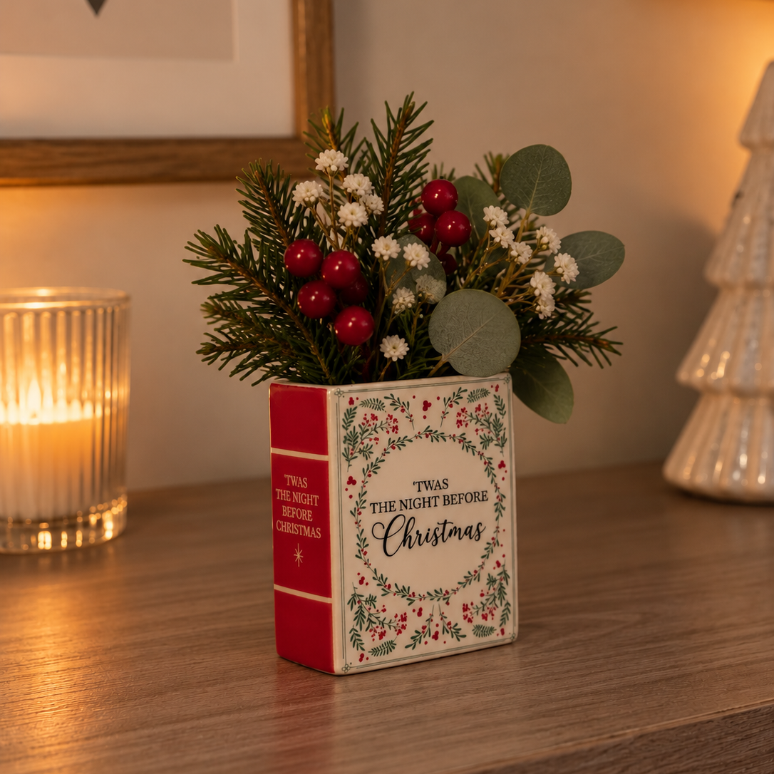 Book Vase "Twas The Night Before Christmas"