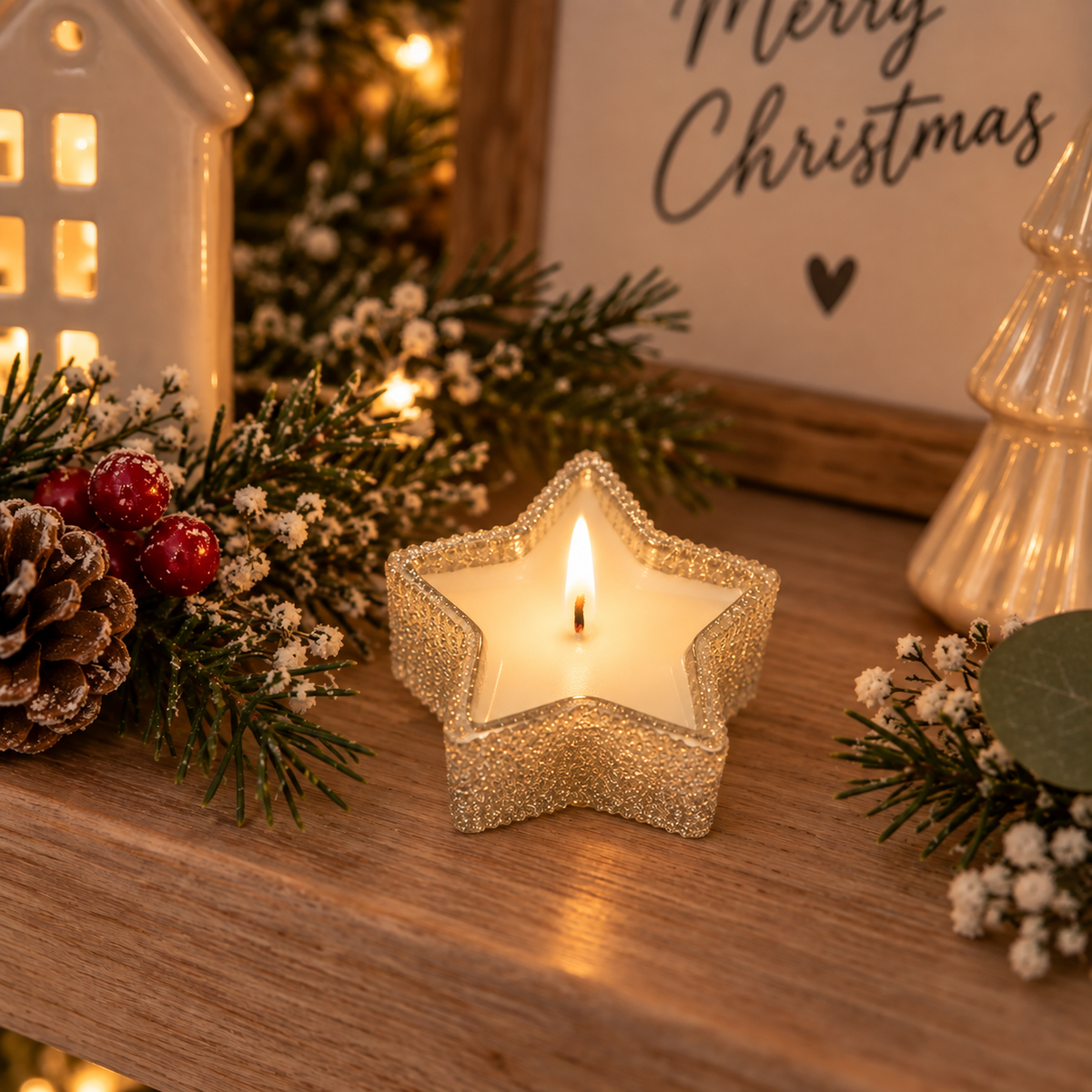 Wild berries star candle