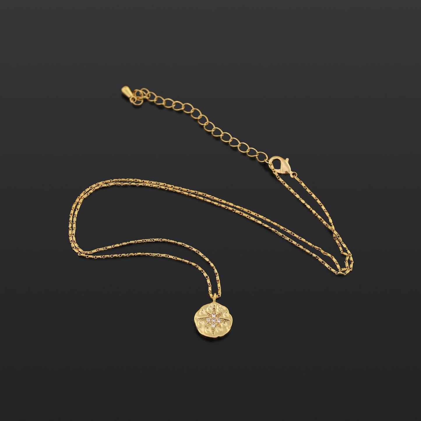 Cubic Zirconia Star Imprint Necklace Gold