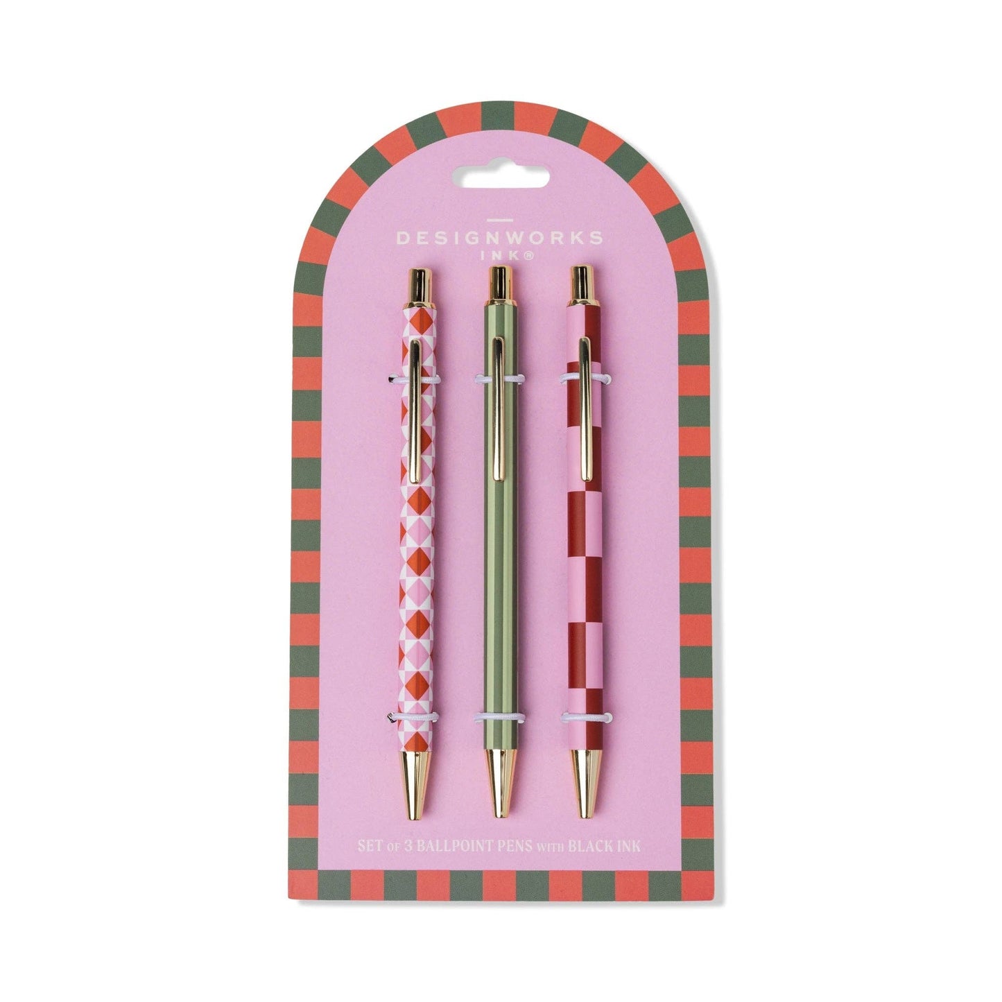 3 Pen Set- Diamond, Stripe, Check