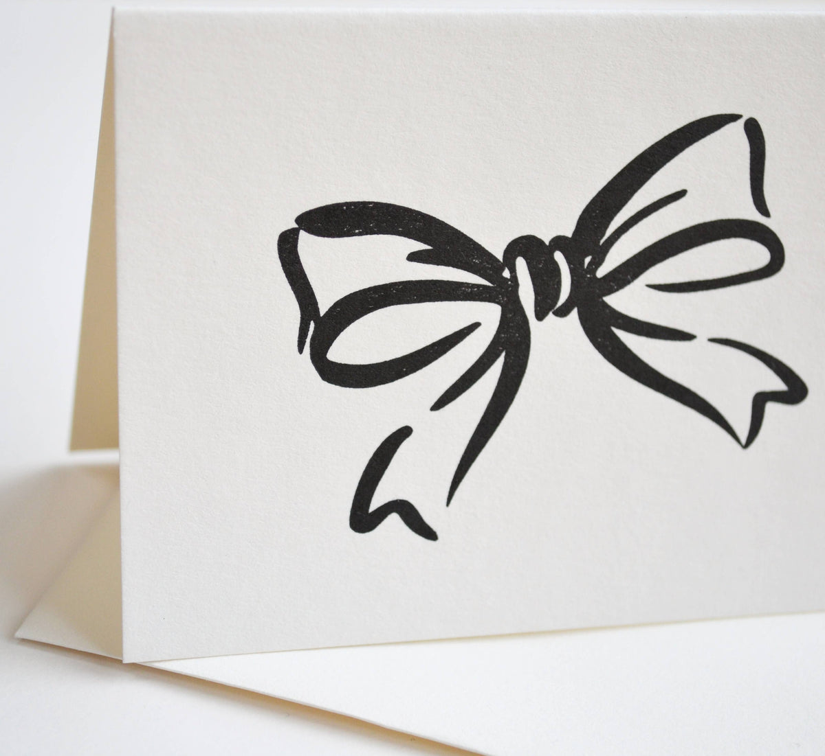 Bow Handprinted A7 Greeting Card - Letterpress Printed