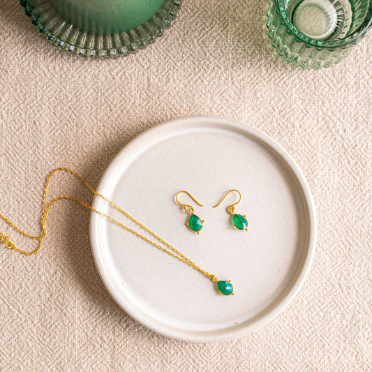 Snowdrop Green Onyx Necklace -
