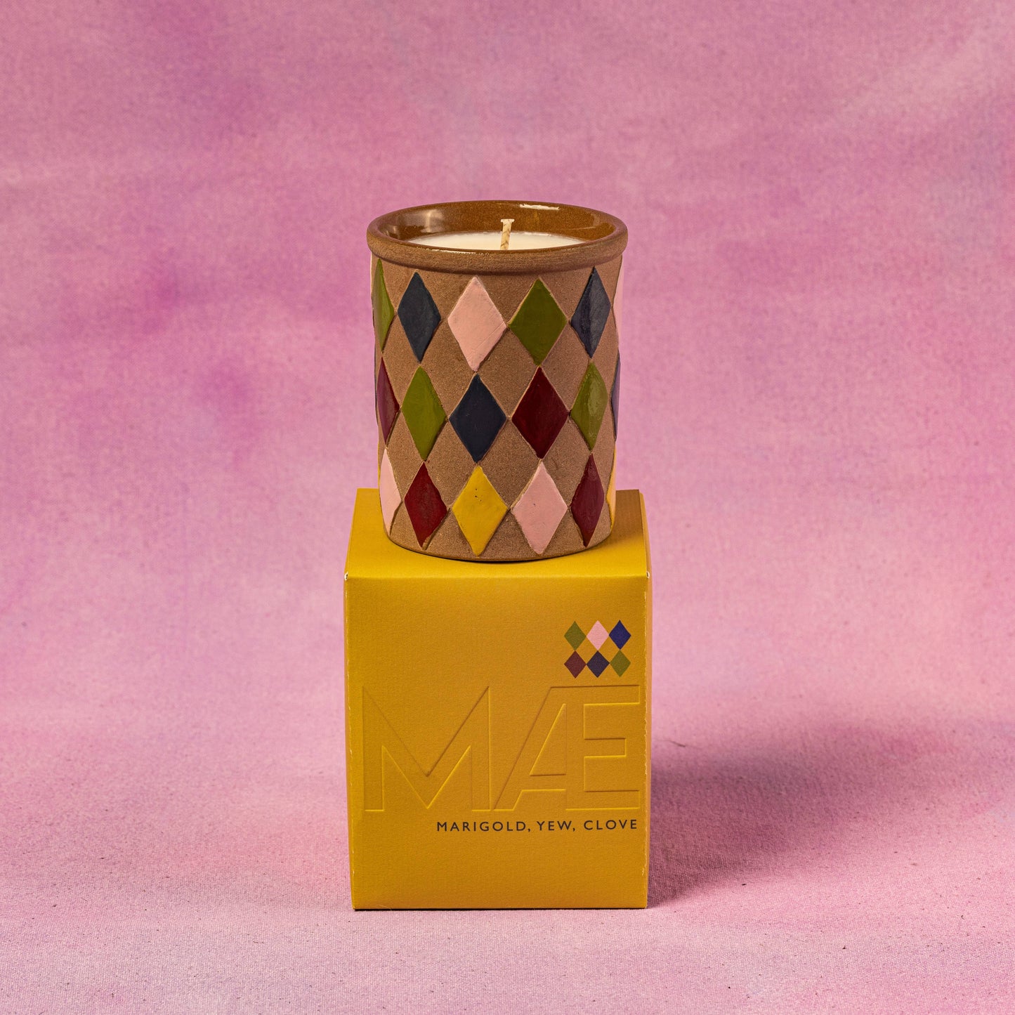 Yellow / Diamond - Marigold Clove boxed candle