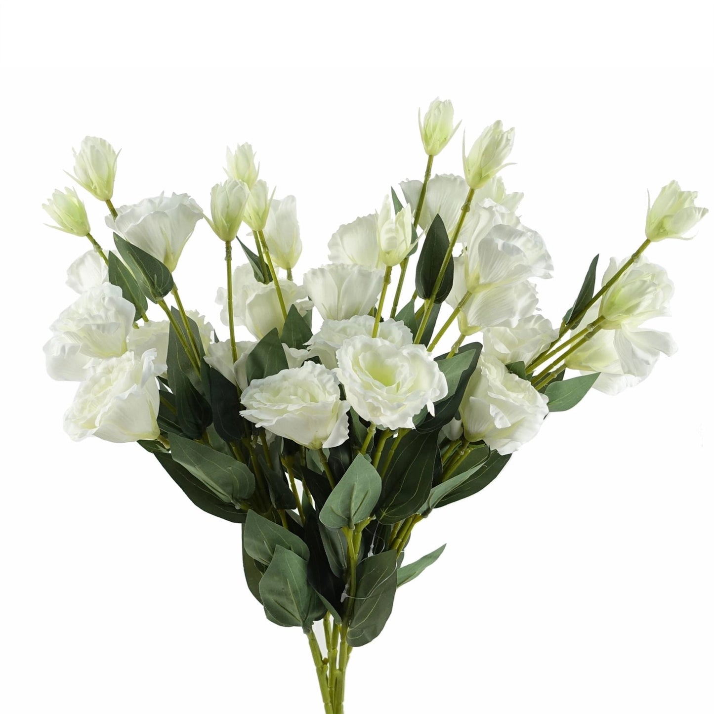 White faux rose single stem (4 heads)