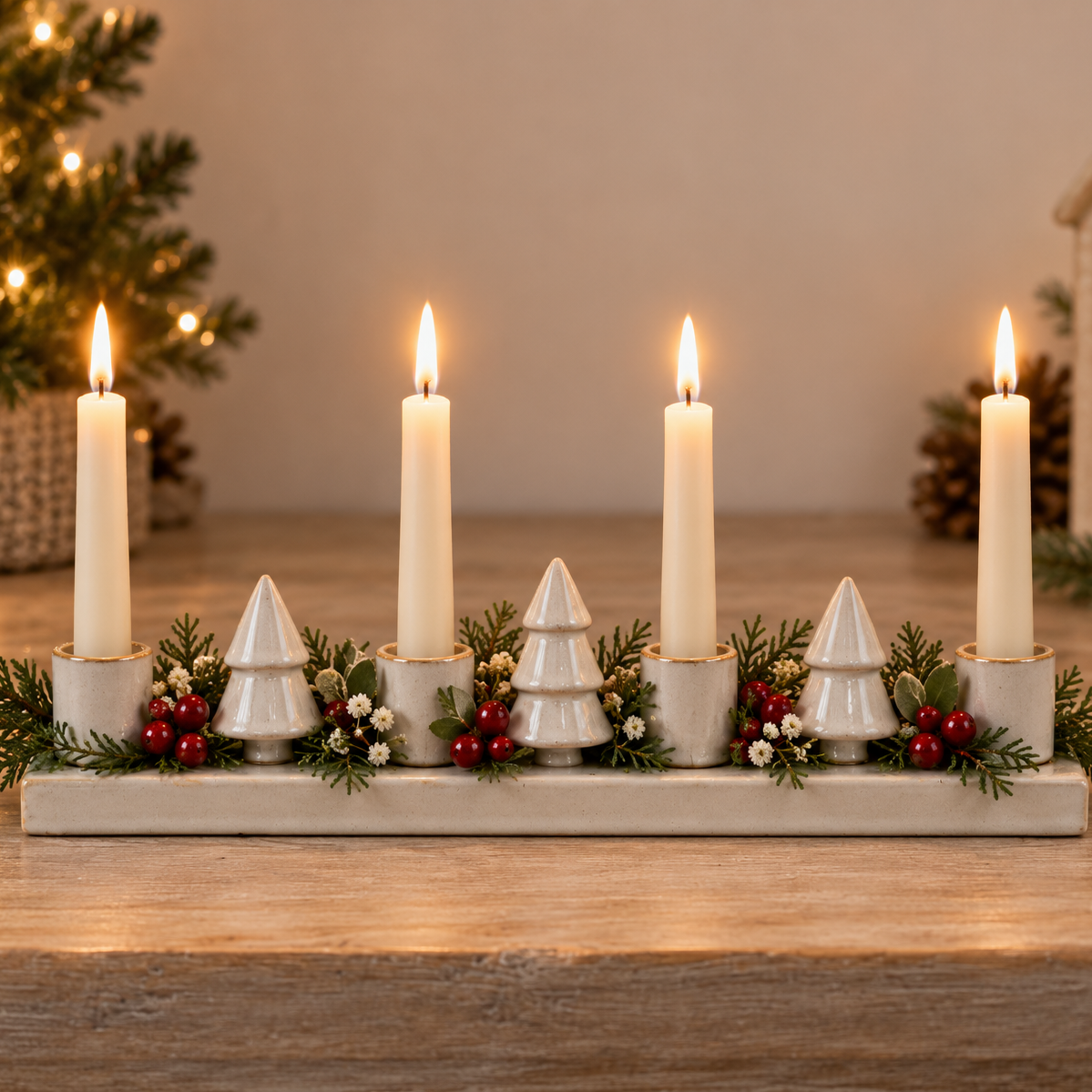 Ceramic Christmas Tree Candle Holder