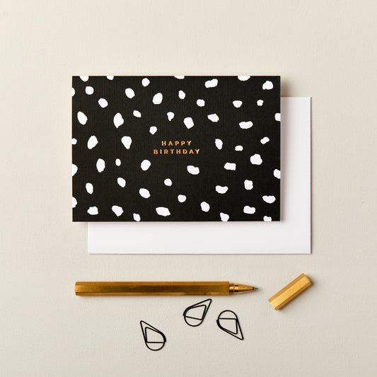 Dalmatian Birthday Card - Monochrome