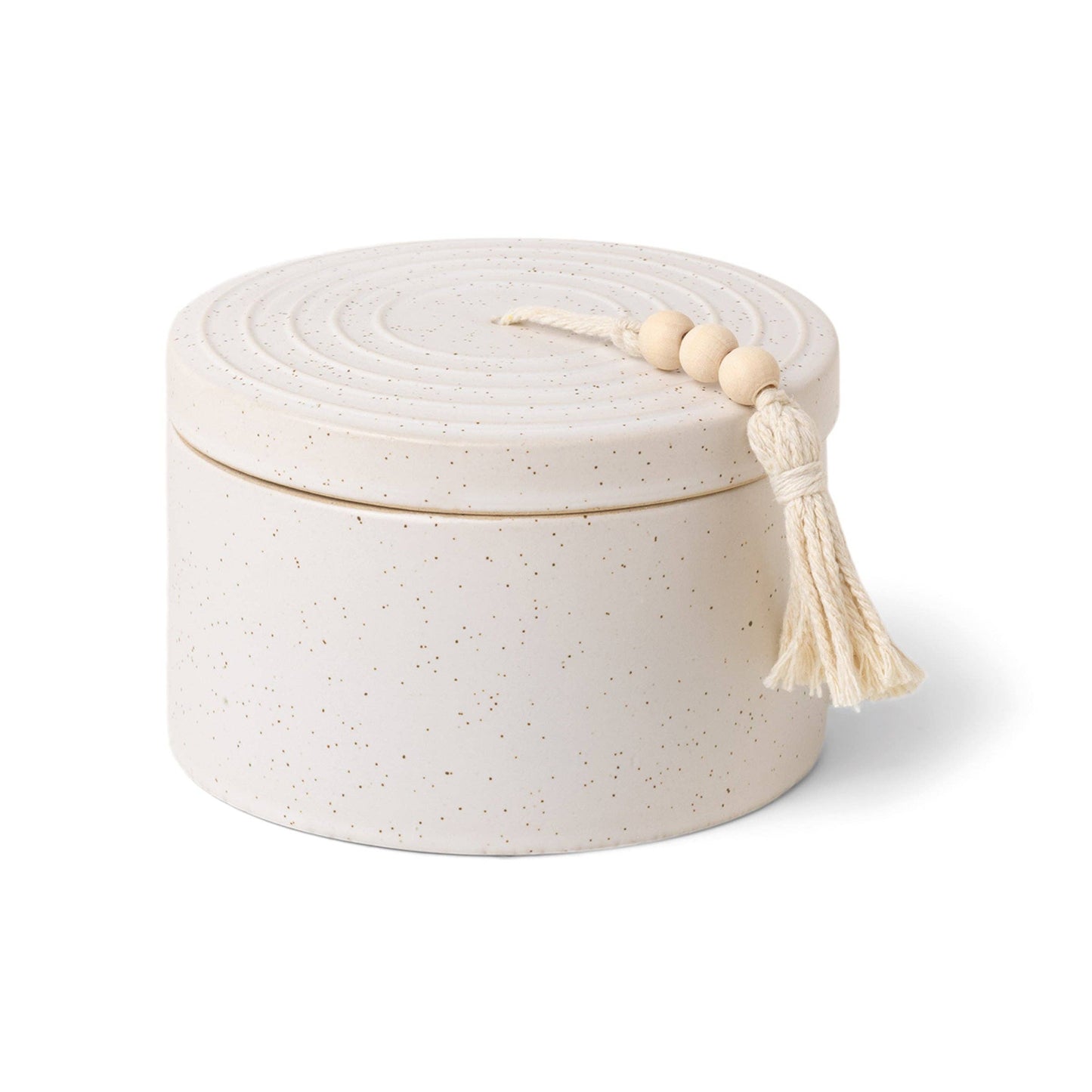 Paddywax Cypress & Fir Ceramic Candle with Lid - White
