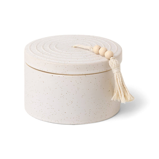 Paddywax Cypress & Fir Ceramic Candle with Lid - White