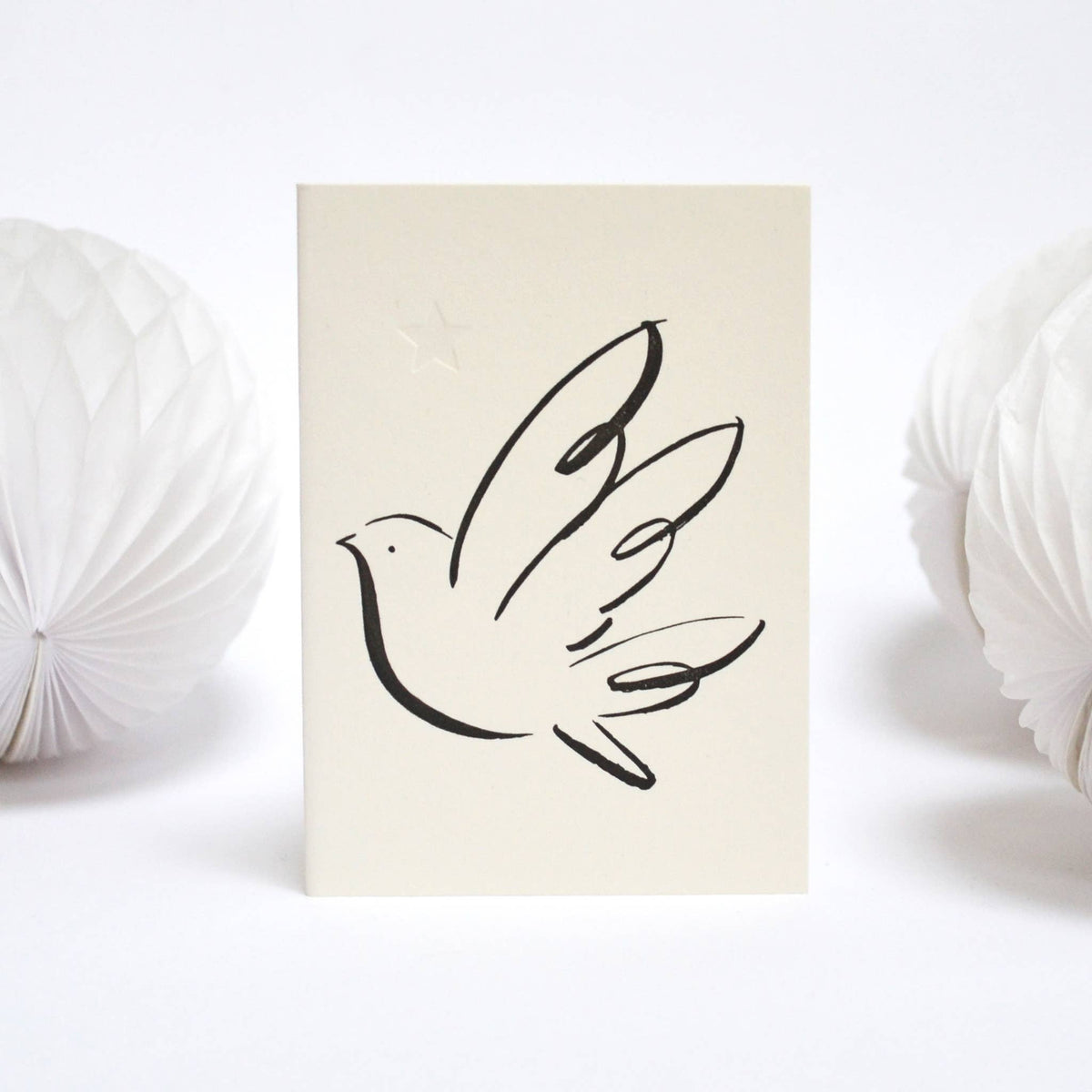 Peace Dove Handcrafted Christmas Card - Letterpress Printed
