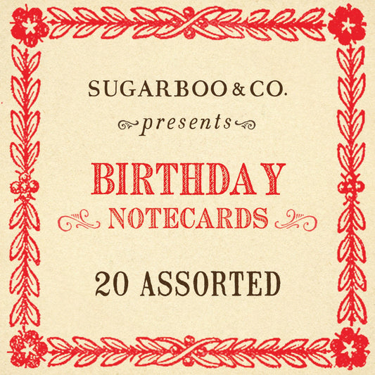 Birthday Notecards - Assorted Set of 20