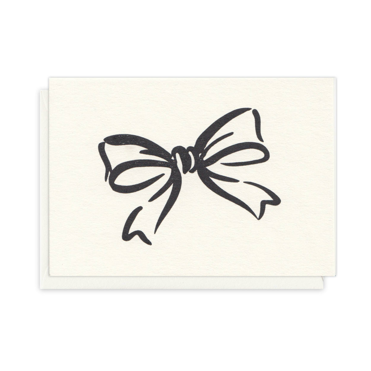 Bow Handprinted A7 Greeting Card - Letterpress Printed