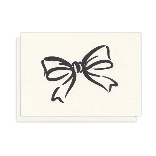Bow Handprinted A7 Greeting Card - Letterpress Printed