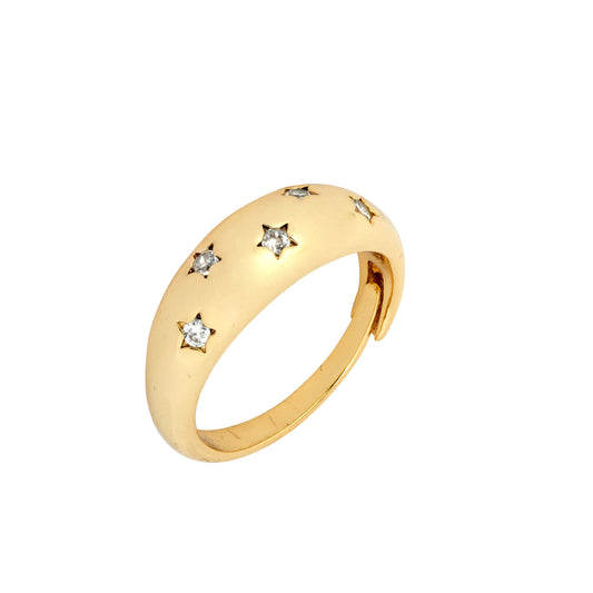 Jana Ring - 18 carat gold plated brass