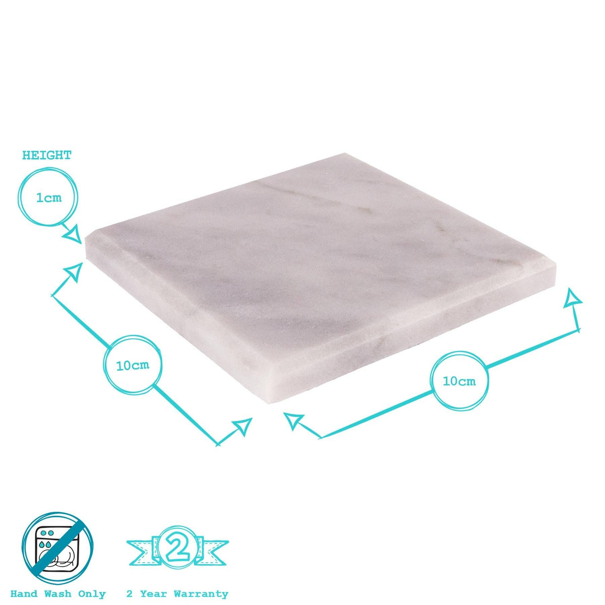 Marble Square Coaster - 10cm - By Argon Tableware