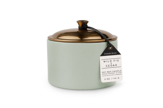 Hygge Ceramic Candle - Sage - Wild Fig & Cedar