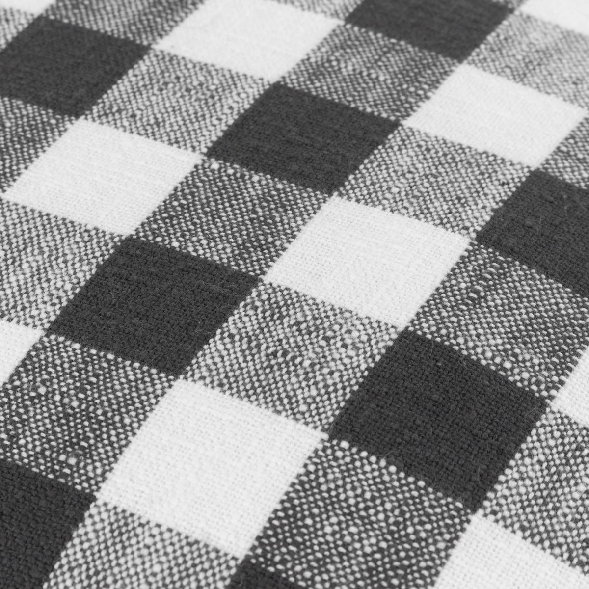 Barton Check Fringed Cushion Black