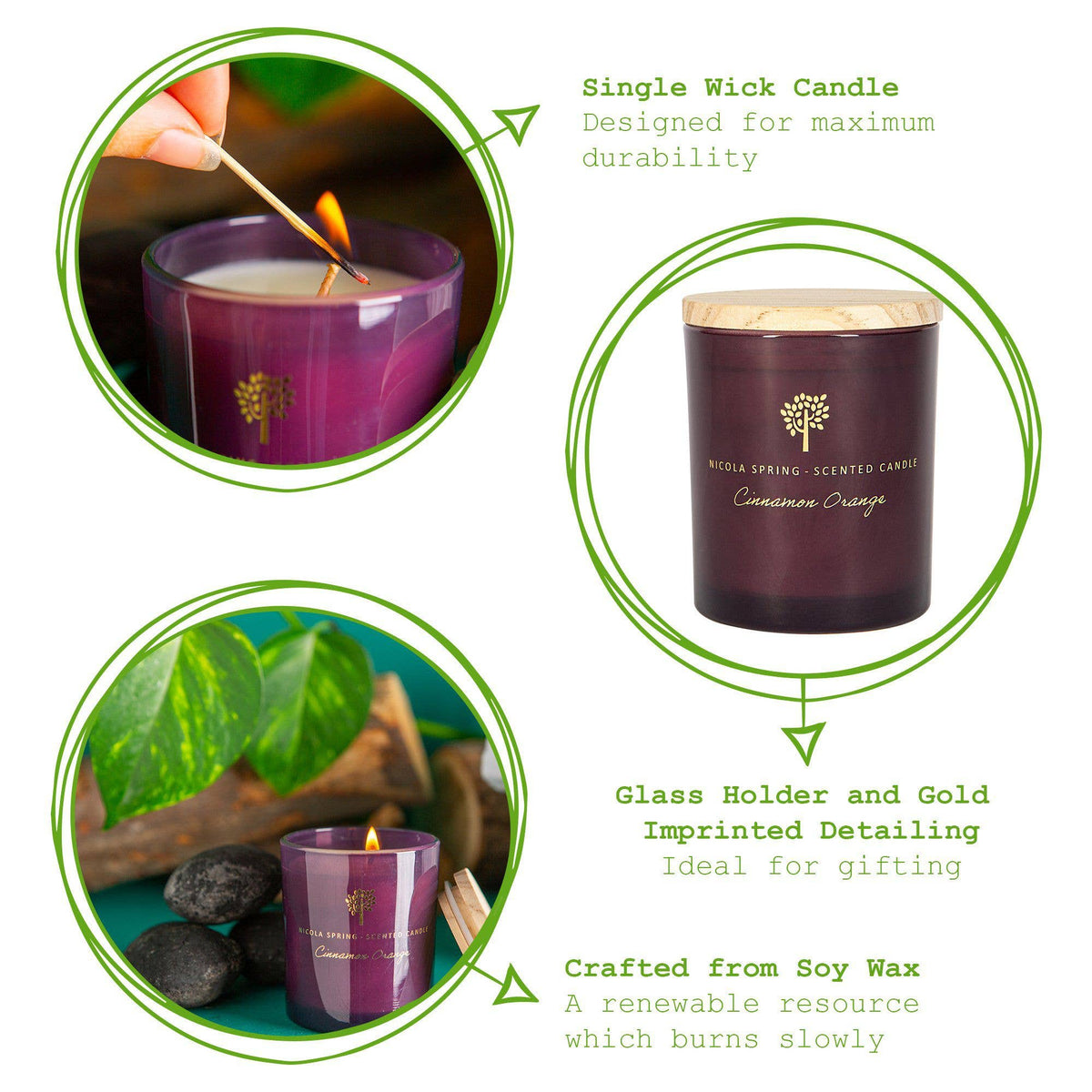 130g Cinnamon & Orange soy Wax Scented Candle