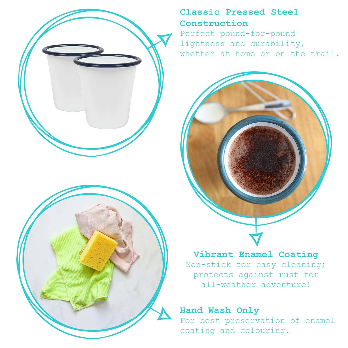 300ml White Enamel Tumbler