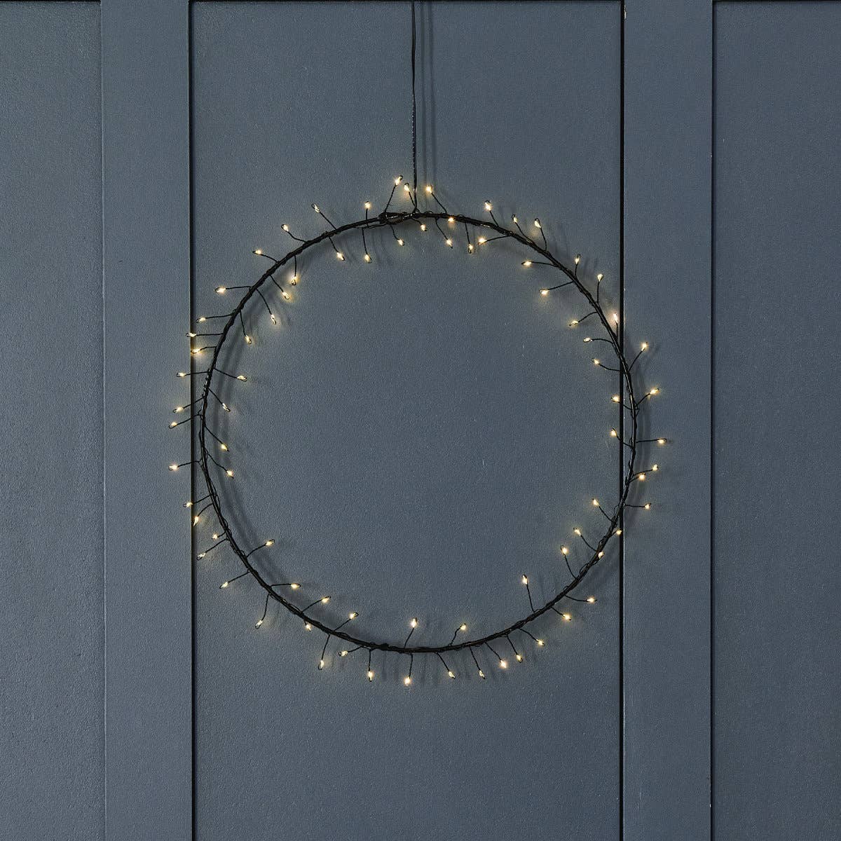 Hanging Aurora fairy light wreath