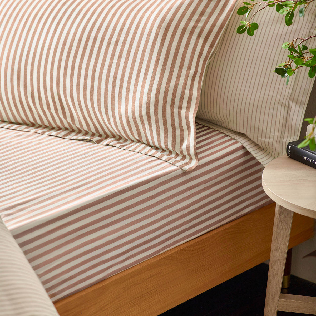 Hebden Striped Fitted Sheet Pecan