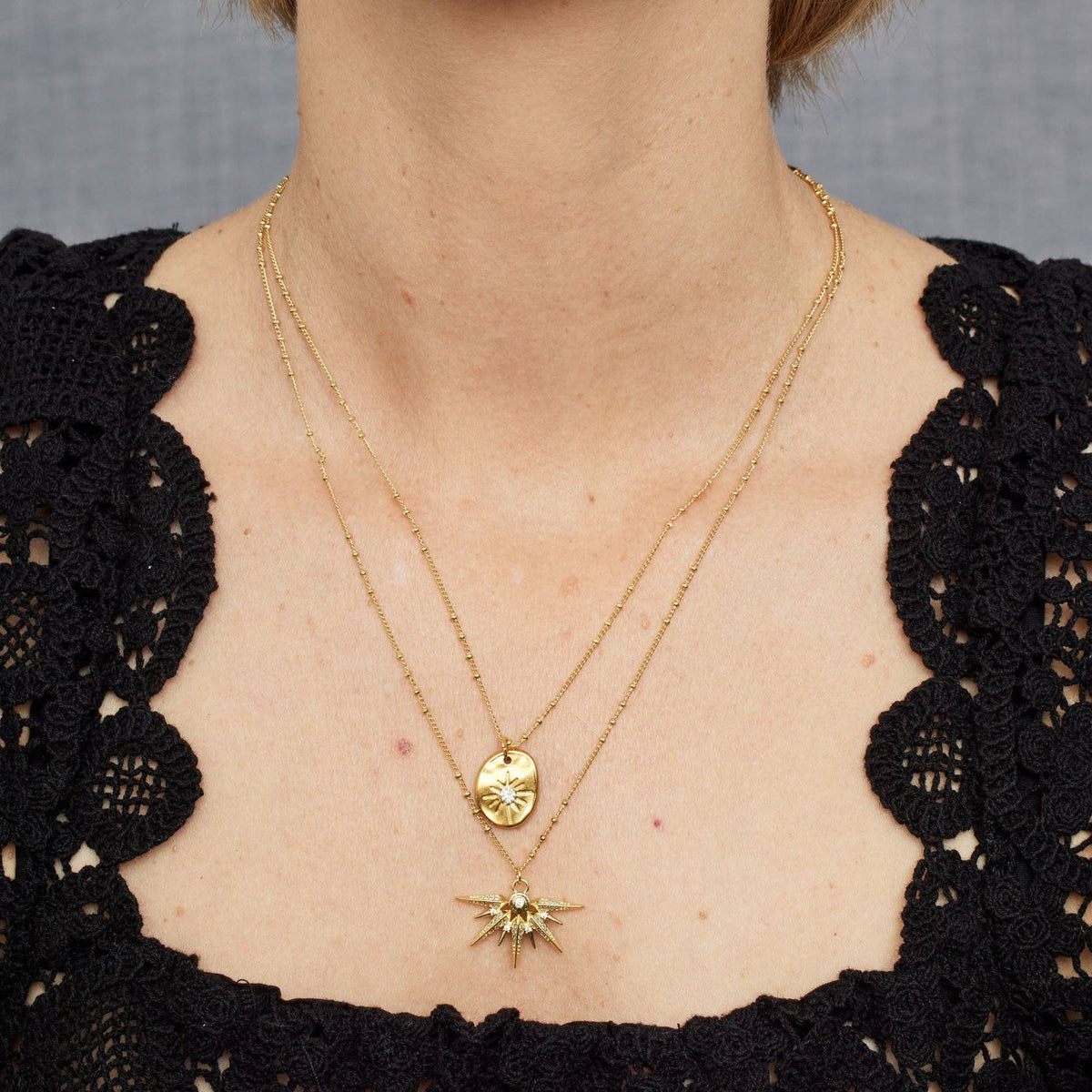 Ceres Star Charm - double layer necklace