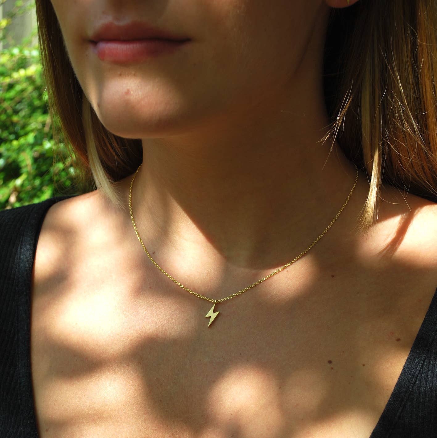 Lightning Strike Necklace in Gold