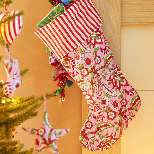 Arana Floral hand block printed Stocking
