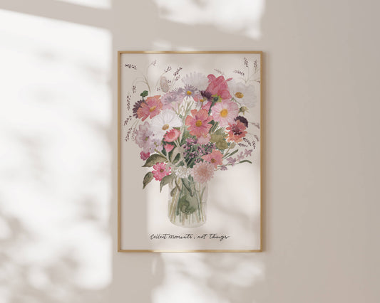 'Collect Moments' A4 Flowers Wall Print