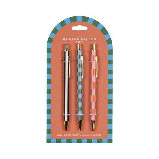 Trioof funky Pens - Stripes  Checks
