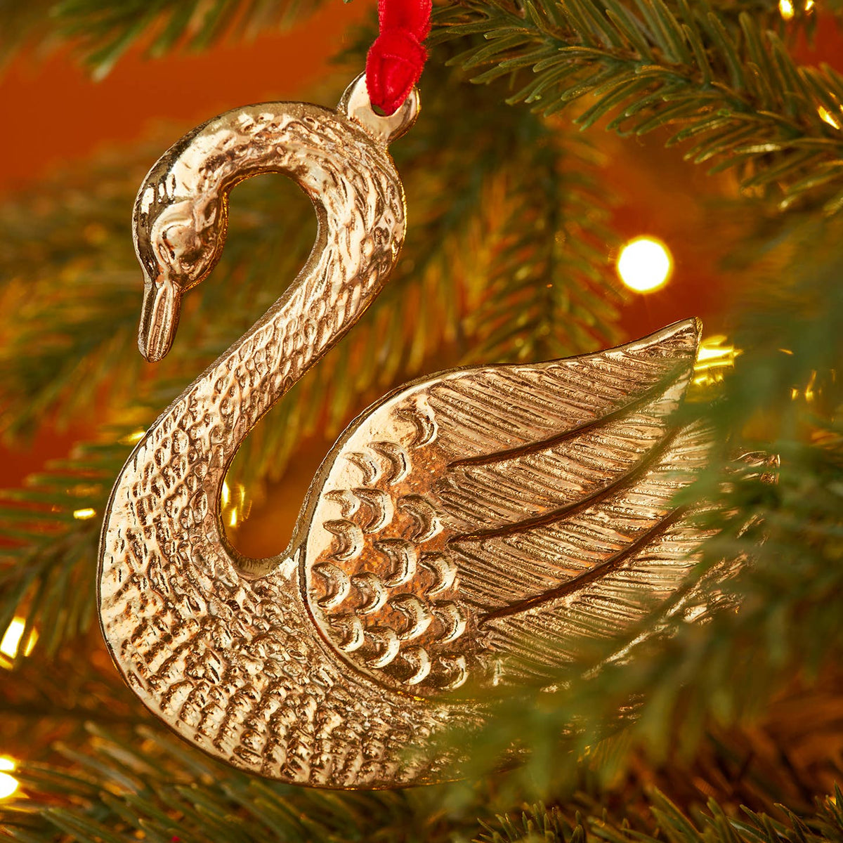 Gold Metal Swan Decoration