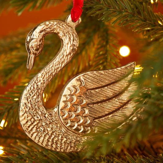 Gold Metal Swan Decoration