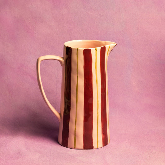 Pink/Burgundy stripe Jug