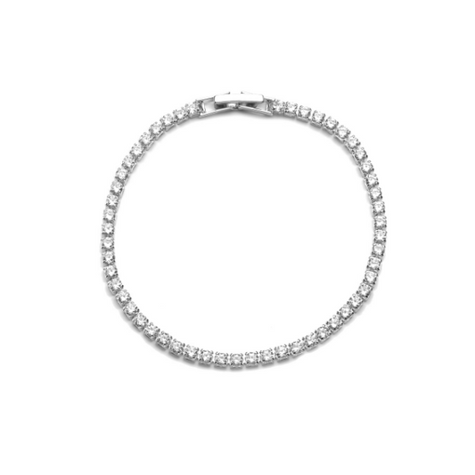 Cubic zirconia bracelet in silver and clear zirconia