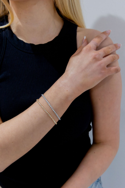Cubic zirconia bracelet in silver and clear zirconia