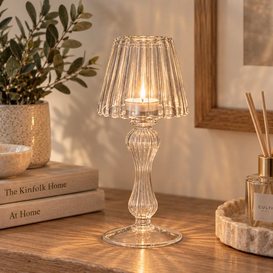 Glass lamp tealight holder